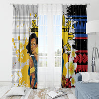 Personalised Philippines Women's Day Window Curtain Filipino Golden Sun With Polynesian Pattern LT14 - Polynesian Pride