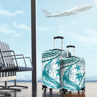 Cyan Polynesia Luggage Cover Polynesian Turtle Shark Tattoo Tropical Vintage LT14 - Polynesian Pride