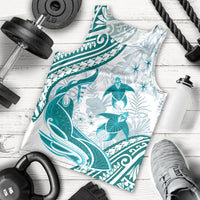 Cyan Polynesia Men Tank Top Polynesian Turtle Shark Tattoo Tropical Vintage LT14 - Polynesian Pride
