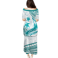 Cyan Polynesia Puletasi Polynesian Turtle Shark Tattoo Tropical Vintage LT14 - Polynesian Pride