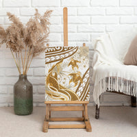 Gold Polynesia Canvas Wall Art Polynesian Turtle Shark Tattoo Tropical Vintage