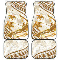 Gold Polynesia Car Mats Polynesian Turtle Shark Tattoo Tropical Vintage