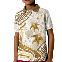 Gold Polynesia Kid Polo Shirt Polynesian Turtle Shark Tattoo Tropical Vintage LT14 Kid Gold - Polynesian Pride
