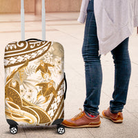 Gold Polynesia Luggage Cover Polynesian Turtle Shark Tattoo Tropical Vintage