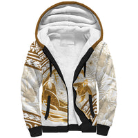 Gold Polynesia Sherpa Hoodie Polynesian Turtle Shark Tattoo Tropical Vintage LT14 Unisex Gold - Polynesian Pride