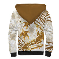 Gold Polynesia Sherpa Hoodie Polynesian Turtle Shark Tattoo Tropical Vintage LT14 - Polynesian Pride