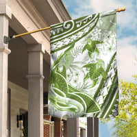 Lime Green Polynesia Garden Flag Polynesian Turtle Shark Tattoo Tropical Vintage