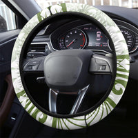 Lime Green Polynesia Steering Wheel Cover Polynesian Turtle Shark Tattoo Tropical Vintage