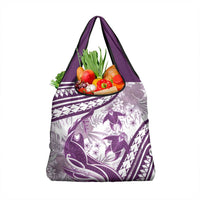 Purple Polynesia Grocery Bag Polynesian Turtle Shark Tattoo Tropical Vintage