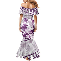 Purple Polynesia Mermaid Dress Polynesian Turtle Shark Tattoo Tropical Vintage LT14 - Polynesian Pride