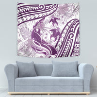 Purple Polynesia Tapestry Polynesian Turtle Shark Tattoo Tropical Vintage
