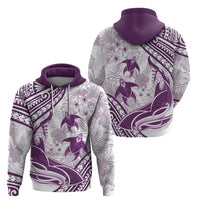 Purple Polynesia Zip Hoodie Polynesian Turtle Shark Tattoo Tropical Vintage LT14 - Polynesian Pride