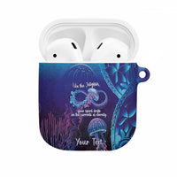 Polynesia Jellyfish Memorial Personalised AirPods Case Infinity Jellies Polynesian Pattern