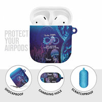 Polynesia Jellyfish Memorial Personalised AirPods Case Infinity Jellies Polynesian Pattern