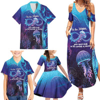 Polynesia Jellyfish Memorial Personalised Family Matching Summer Maxi Dress and Hawaiian Shirt Infinity Jellies Polynesian Pattern