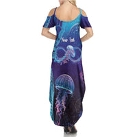 Polynesia Jellyfish Memorial Personalised Family Matching Summer Maxi Dress and Hawaiian Shirt Infinity Jellies Polynesian Pattern
