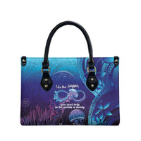Polynesia Jellyfish Memorial Personalised Leather Bag Infinity Jellies Polynesian Pattern