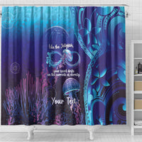 Polynesia Jellyfish Memorial Personalised Shower Curtain Infinity Jellies Polynesian Pattern