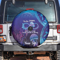 Polynesia Jellyfish Memorial Personalised Spare Tire Cover Infinity Jellies Polynesian Pattern