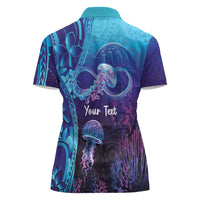 Polynesia Jellyfish Memorial Personalised Women Polo Shirt Infinity Jellies Polynesian Pattern LT14 - Polynesian Pride