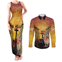 Australia And New Zealand ANZAC Couples Matching Tank Maxi Dress and Long Sleeve Button Shirt Aussie Kangaroo With Aotearoa Kiwi Lest We Forget