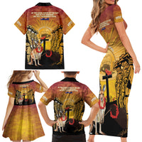 Australia And New Zealand ANZAC Family Matching Short Sleeve Bodycon Dress and Hawaiian Shirt Aussie Kangaroo With Aotearoa Kiwi Lest We Forget