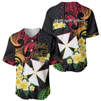 Wallis and Futuna Victory Day Baseball Jersey Liberty Equality Fraternity Polynesian Plumeria
