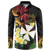 Wallis and Futuna Victory Day Button Sweatshirt Liberty Equality Fraternity Polynesian Plumeria