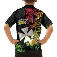 Wallis and Futuna Victory Day Family Matching Long Sleeve Bodycon Dress and Hawaiian Shirt Liberty Equality Fraternity Polynesian Plumeria