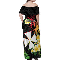 Wallis and Futuna Victory Day Family Matching Off Shoulder Maxi Dress and Hawaiian Shirt Liberty Equality Fraternity Polynesian Plumeria