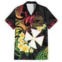 Wallis and Futuna Victory Day Family Matching Puletasi and Hawaiian Shirt Liberty Equality Fraternity Polynesian Plumeria LT14 Dad's Shirt - Short Sleeve Black - Polynesian Pride