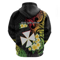 Wallis and Futuna Victory Day Hoodie Liberty Equality Fraternity Polynesian Plumeria