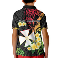 Wallis and Futuna Victory Day Kid Polo Shirt Liberty Equality Fraternity Polynesian Plumeria