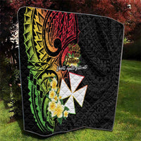Wallis and Futuna Victory Day Quilt Liberty Equality Fraternity Polynesian Plumeria
