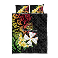 Wallis and Futuna Victory Day Quilt Bed Set Liberty Equality Fraternity Polynesian Plumeria LT14 - Polynesian Pride