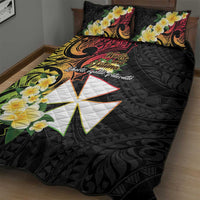 Wallis and Futuna Victory Day Quilt Bed Set Liberty Equality Fraternity Polynesian Plumeria LT14 - Polynesian Pride