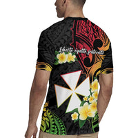 Wallis and Futuna Victory Day Rugby Jersey Liberty Equality Fraternity Polynesian Plumeria