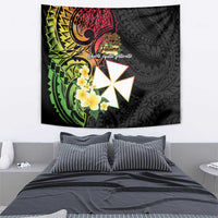 Wallis and Futuna Victory Day Tapestry Liberty Equality Fraternity Polynesian Plumeria