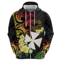 Wallis and Futuna Victory Day Zip Hoodie Liberty Equality Fraternity Polynesian Plumeria