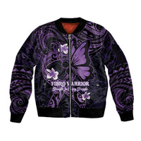 Personalised Fibromyalgia Awareness Month Sleeve Zip Bomber Jacket Fibro Warrior Strength In Every Struggle