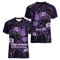 Personalised Fibromyalgia Awareness Month Women V-Neck T-Shirt Fibro Warrior Strength In Every Struggle