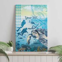 Personalized Snorkeling Hawaii Canvas Wall Art Ocean Lover Hawaiian Kakau Honu Turtle