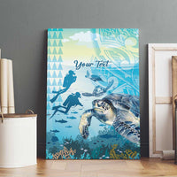 Personalized Snorkeling Hawaii Canvas Wall Art Ocean Lover Hawaiian Kakau Honu Turtle