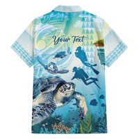 Personalized Snorkeling Hawaii Family Matching Short Sleeve Bodycon Dress and Hawaiian Shirt Ocean Lover Hawaiian Kakau Honu Turtle