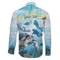 Personalized Snorkeling Hawaii Family Matching Short Sleeve Bodycon Dress and Hawaiian Shirt Ocean Lover Hawaiian Kakau Honu Turtle