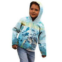 Personalized Snorkeling Hawaii Kid Hoodie Ocean Lover Hawaiian Kakau Honu Turtle LT14 - Polynesian Pride