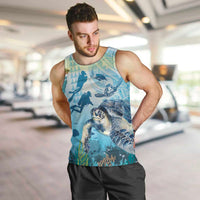 Personalized Snorkeling Hawaii Men Tank Top Ocean Lover Hawaiian Kakau Honu Turtle