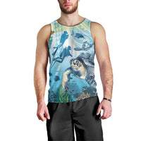Personalized Snorkeling Hawaii Men Tank Top Ocean Lover Hawaiian Kakau Honu Turtle