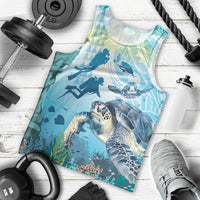 Personalized Snorkeling Hawaii Men Tank Top Ocean Lover Hawaiian Kakau Honu Turtle