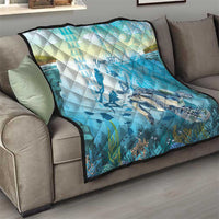 Personalized Snorkeling Hawaii Quilt Ocean Lover Hawaiian Kakau Honu Turtle